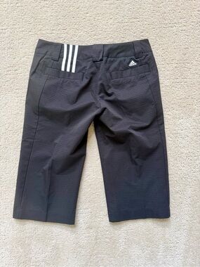 adidas Women's Black Bermuda Shorts with White Three-Stripes